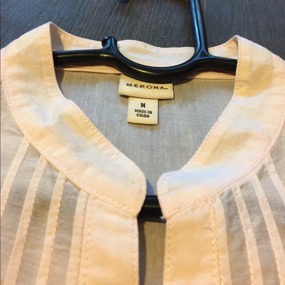 Merona Pale Pink Cotton/Silk Blouse - Picture 2 of 6